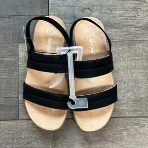 Cat & Jack Black and Tan Women's Sandals